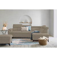 ECKSOFA Teddystoff Braun  - Schwarz/Braun, Design, Textil/Metall (260/203cm) - Stylife