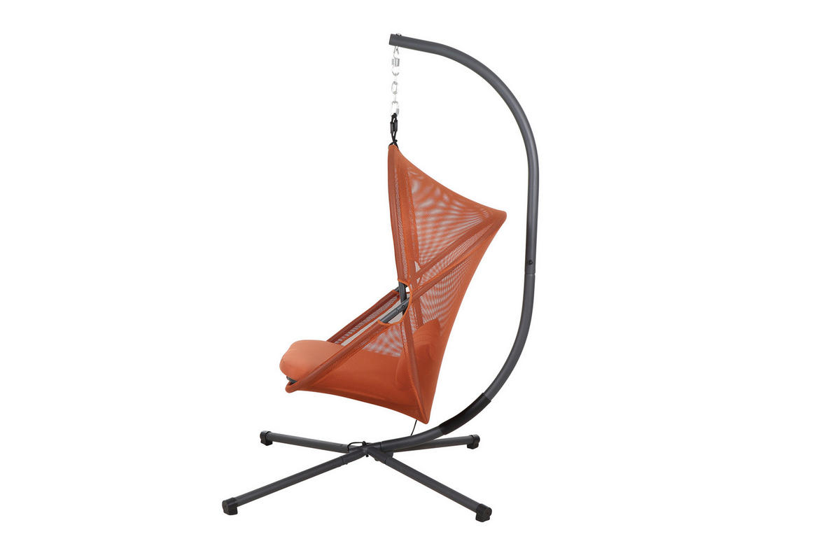 HÄNGESESSEL 123/195/106 cm  - Anthrazit/Rot, KONVENTIONELL, Kunststoff/Textil (123/195/106cm) - Siena Garden