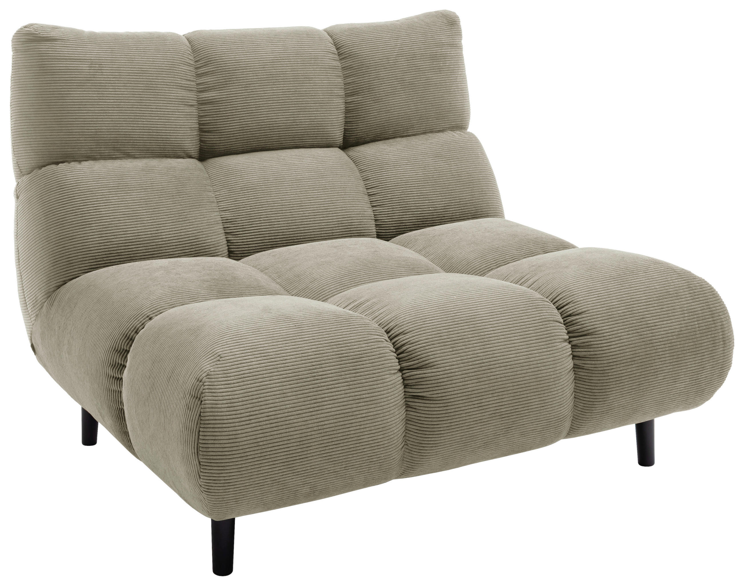 SESSEL in Feincord Sandfarben  - Sandfarben/Schwarz, Design, Holz/Textil (112/85/108cm) - Pure Home Lifestyle