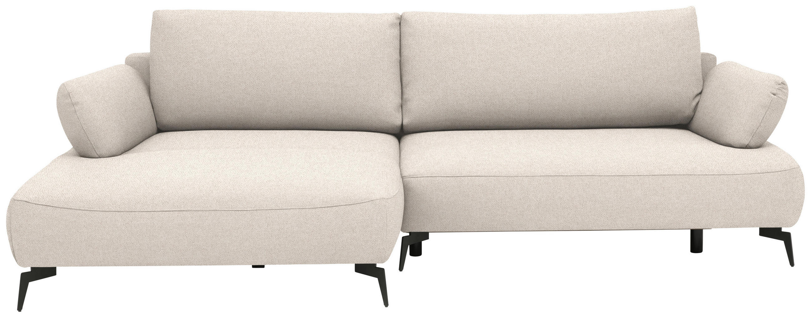 ECKSOFA COLORADO in Struktur Sandfarben  - Sandfarben/Schwarz, Design, Textil/Metall (186/284cm) - Lomoco
