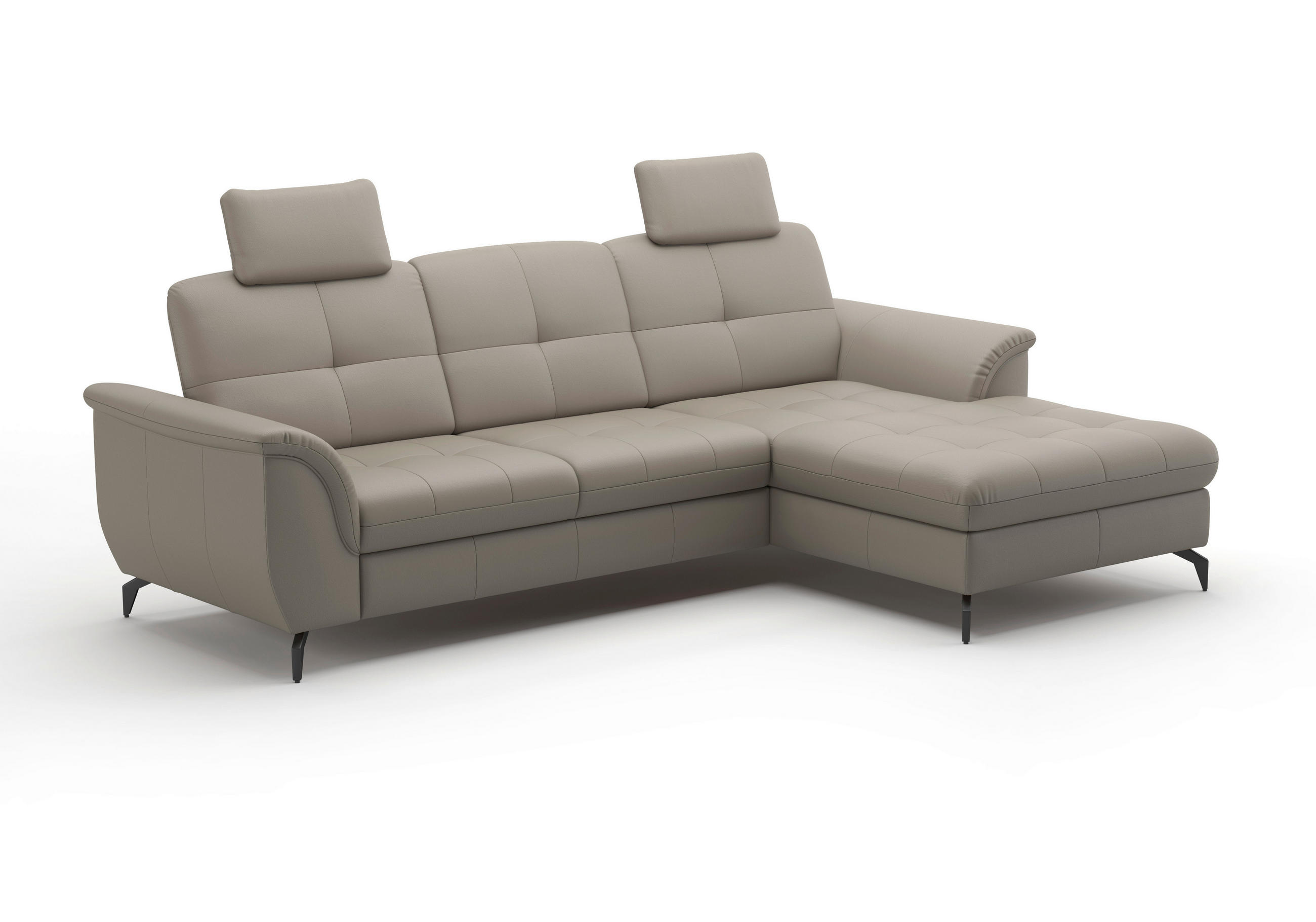 KOPFSTÜTZE - Grau, MODERN, Leder (50/25/12cm) - Sit & More