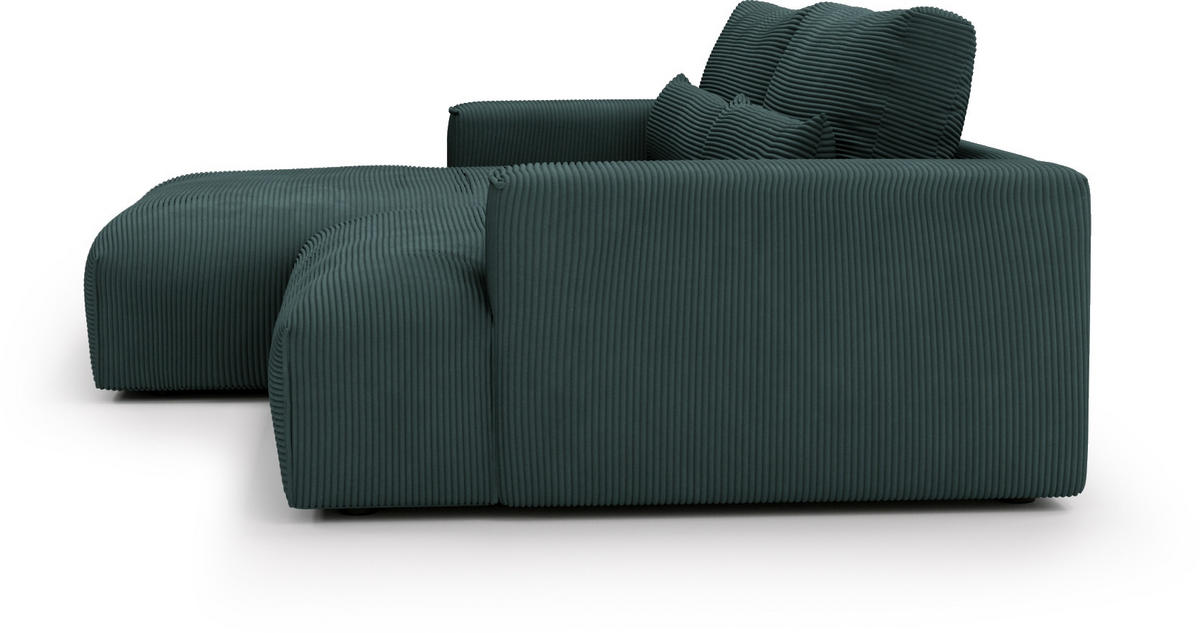 ECKSOFA Felicia Anthrazit Cord  - Anthrazit/Schwarz, Design, Kunststoff/Textil (187/267cm) - Stylife
