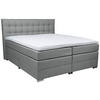 BOXSPRINGBETT 180/200 cm,  in Dunkelgrau, Bettkasten, Topper, Matratzen, H4 = sehr fest  - Chromfarben/Dunkelgrau, KONVENTIONELL, Kunststoff/Textil (180/200cm) - Boxxx