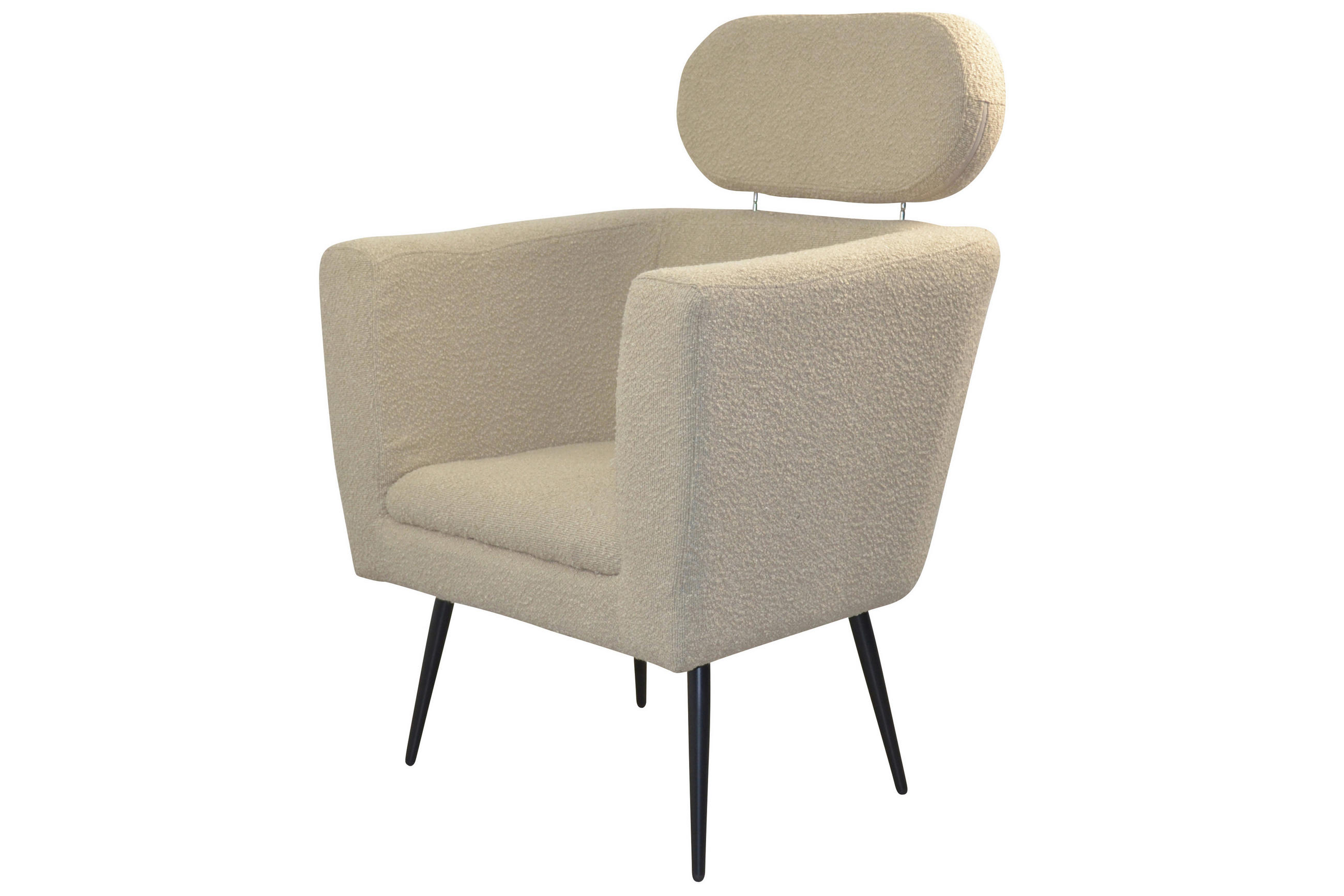 SESSEL Teddystoff Beige    - Beige/Schwarz, Design, Textil/Metall (67/72/95-103cm) - MID.YOU