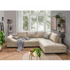 ECKSOFA Beige Cord  - Beige/Schwarz, Design, Holz/Textil (298/202cm) - MID.YOU