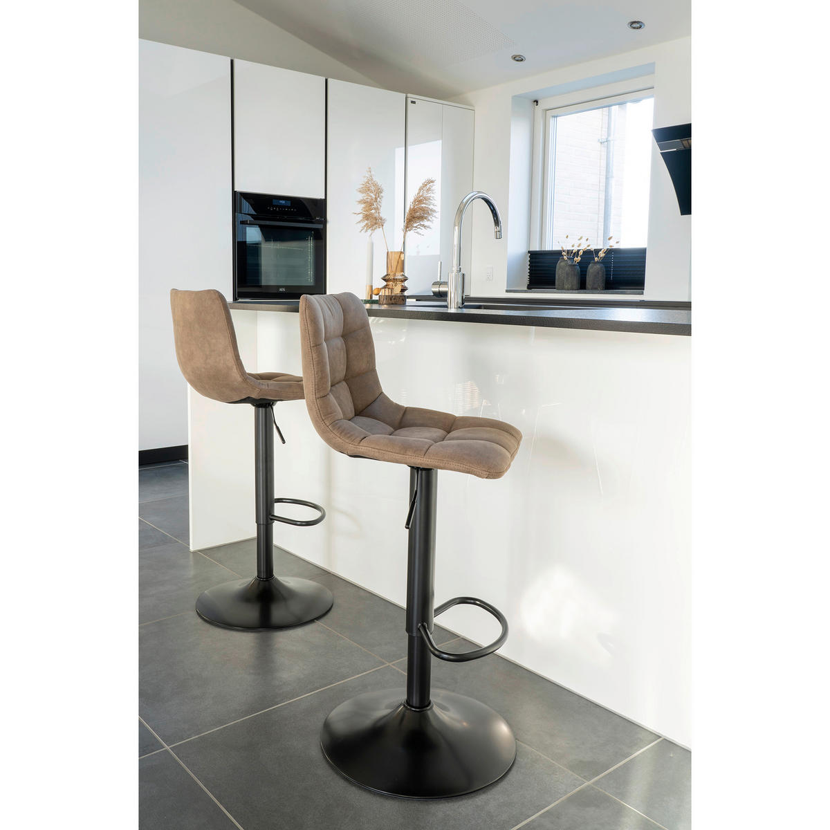 BARPALL SET i ljusbrun  - ljusbrun/svart, Modern, metall/textil (43/88-108/45cm) - MID.YOU