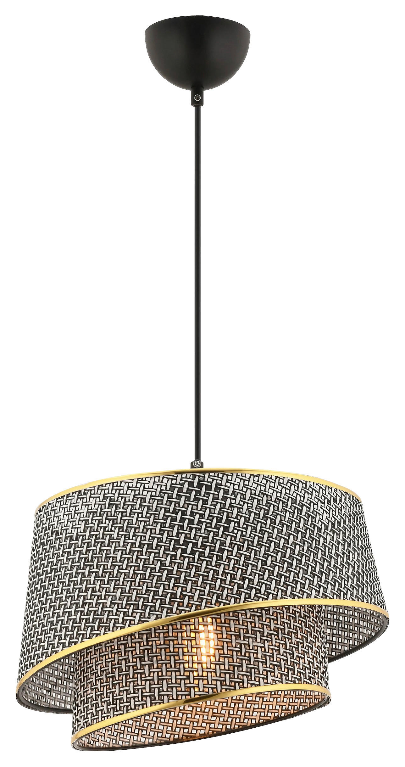 HÄNGELEUCHTE 32/65 cm   - Goldfarben/Grau, Design, Textil/Metall (32/65cm) - P & B