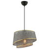 HÄNGELEUCHTE 32/65 cm   - Goldfarben/Grau, Design, Textil/Metall (32/65cm) - P & B