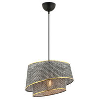 HÄNGELEUCHTE 32/65 cm   - Goldfarben/Grau, Design, Textil/Metall (32/65cm) - P & B