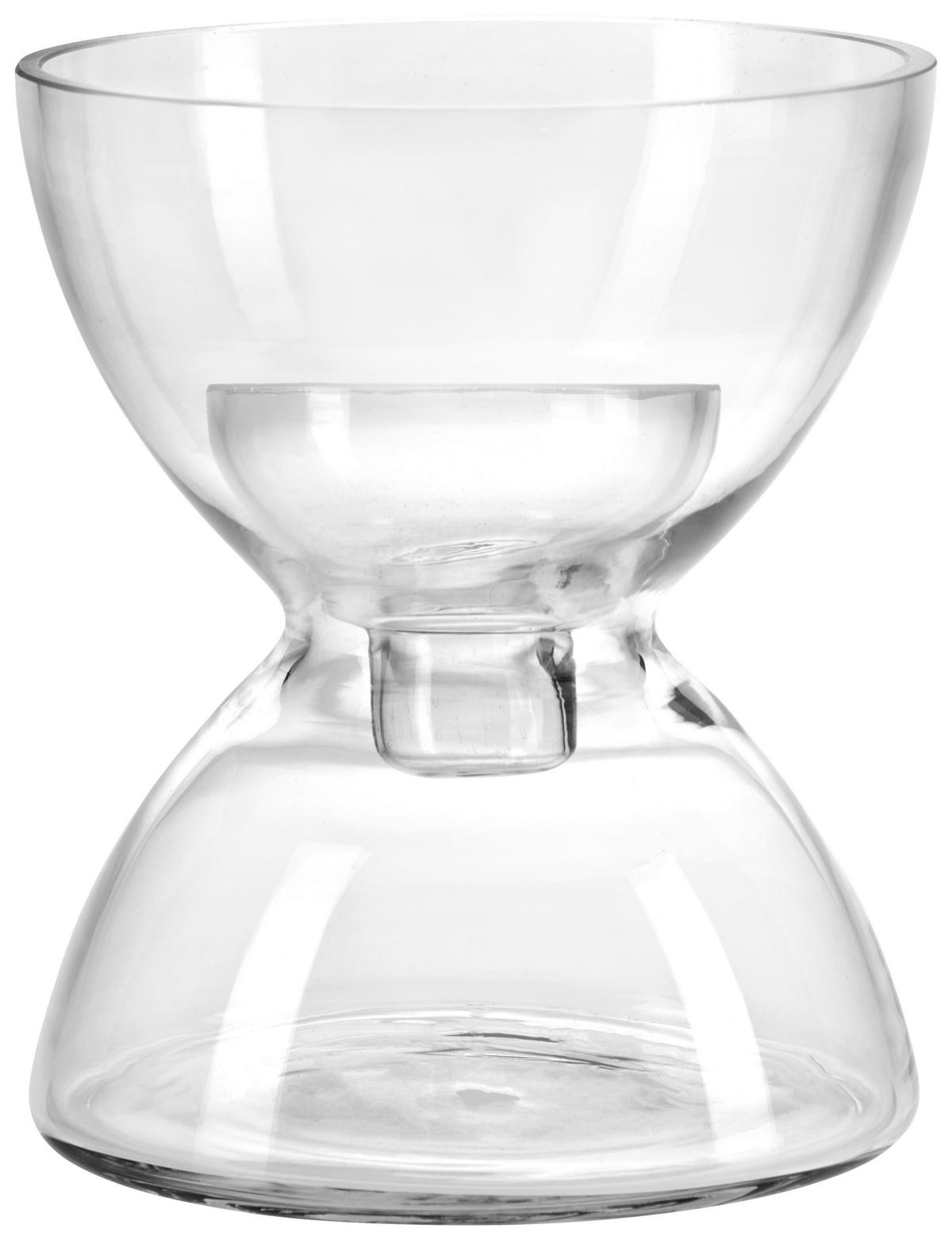 VASE 19,00 cm  - Transparent, Basics, Glas (15,80/19,00/15,80cm) - Leonardo
