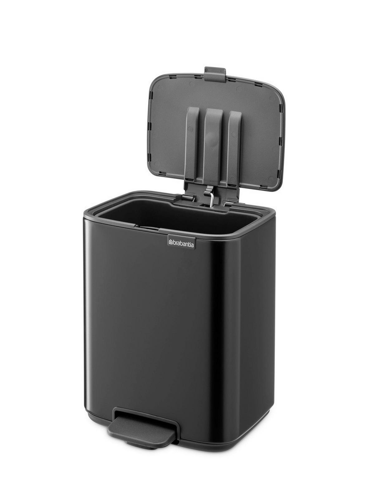 KOŠ S NOŽNOM PAPUČICOM  7 l  Bo  - crna/antracit, Basics, metal/plastika (24,2/31/24,2cm) - Brabantia