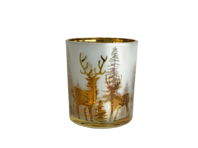 VÄRMELJUSGLAS  - vit/bärnstensfärgad, Lifestyle, glas (9/10cm) - X-Mas