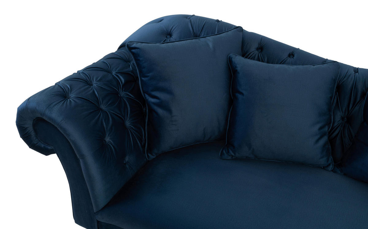 HÁROMÜLÉSES KANAPÉ textil sötétkék  - sötétkék/fekete, Design, textil/fa (242/91/104cm) - MID.YOU