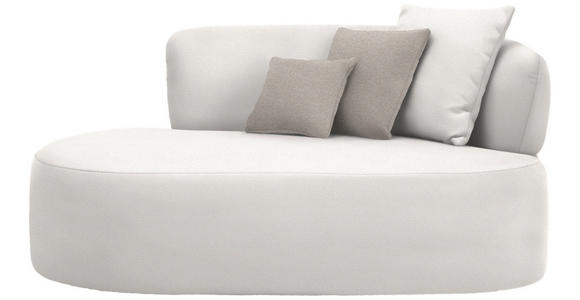RÉCAMIERE in Plüsch Creme, Greige - Greige/Creme, MODERN, Kunststoff/Textil (166/86/105cm) - Hom`in