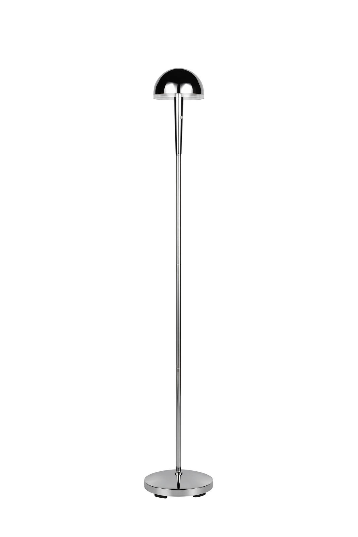 LED-STEHLEUCHTE - Chromfarben/Transparent, Basics, Kunststoff/Metall (22/130,5cm)