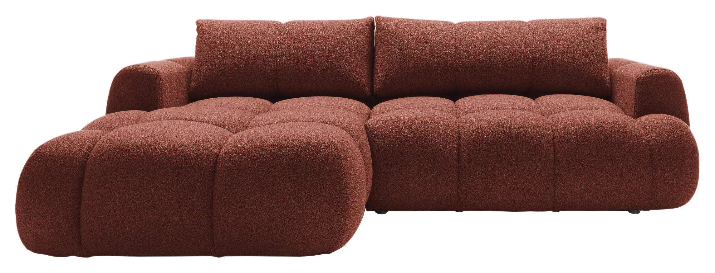 ECKSOFA Dunkelorange Struktur  - Dunkelorange/Schwarz, KONVENTIONELL, Kunststoff/Textil (172/272cm) - Carryhome