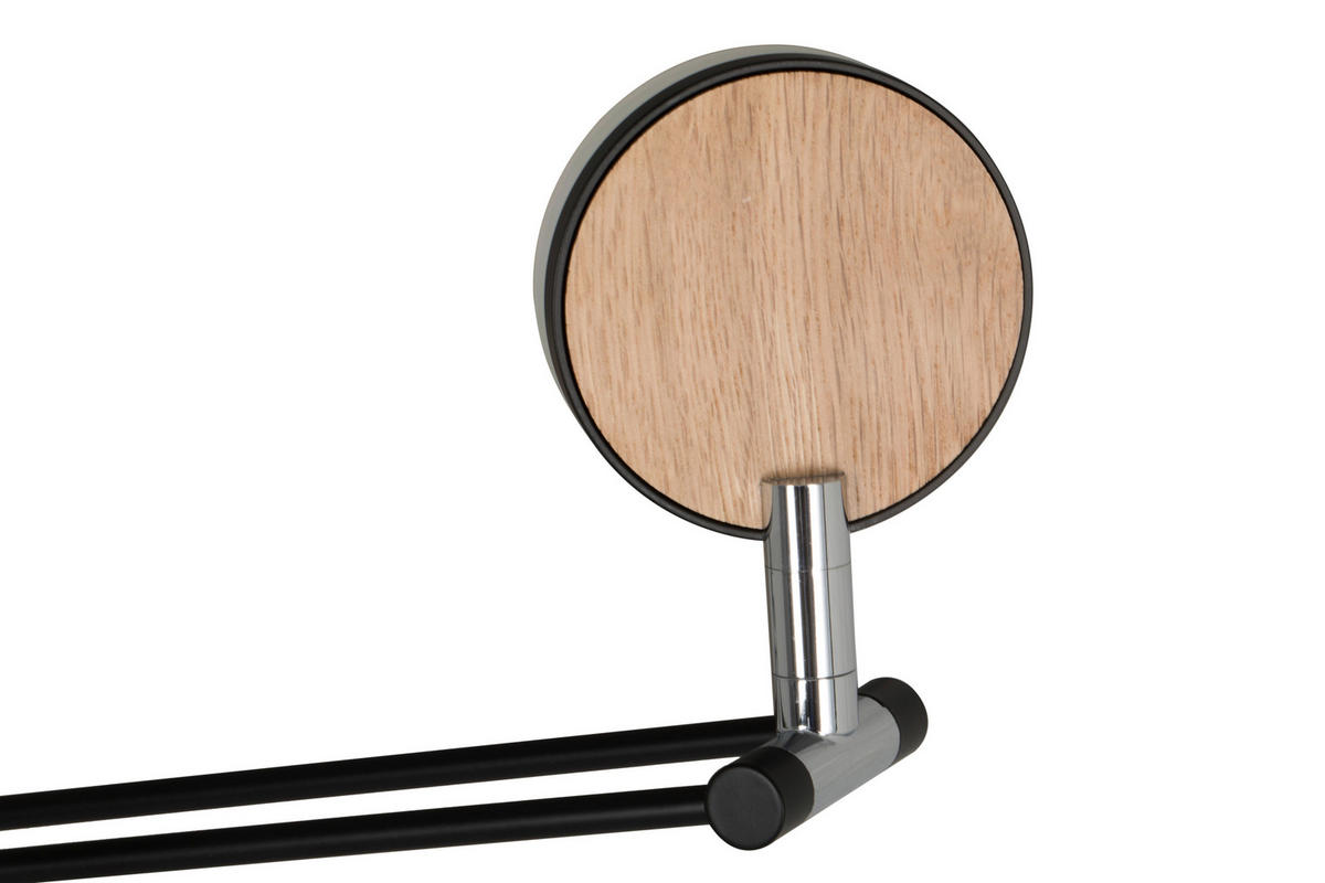 STOJACIA LED LAMPA, 41/39,35/182,80 cm - čierna/prírodná farba, Basics, kov/drevo (41/39,35/182,80cm) - Dieter Knoll