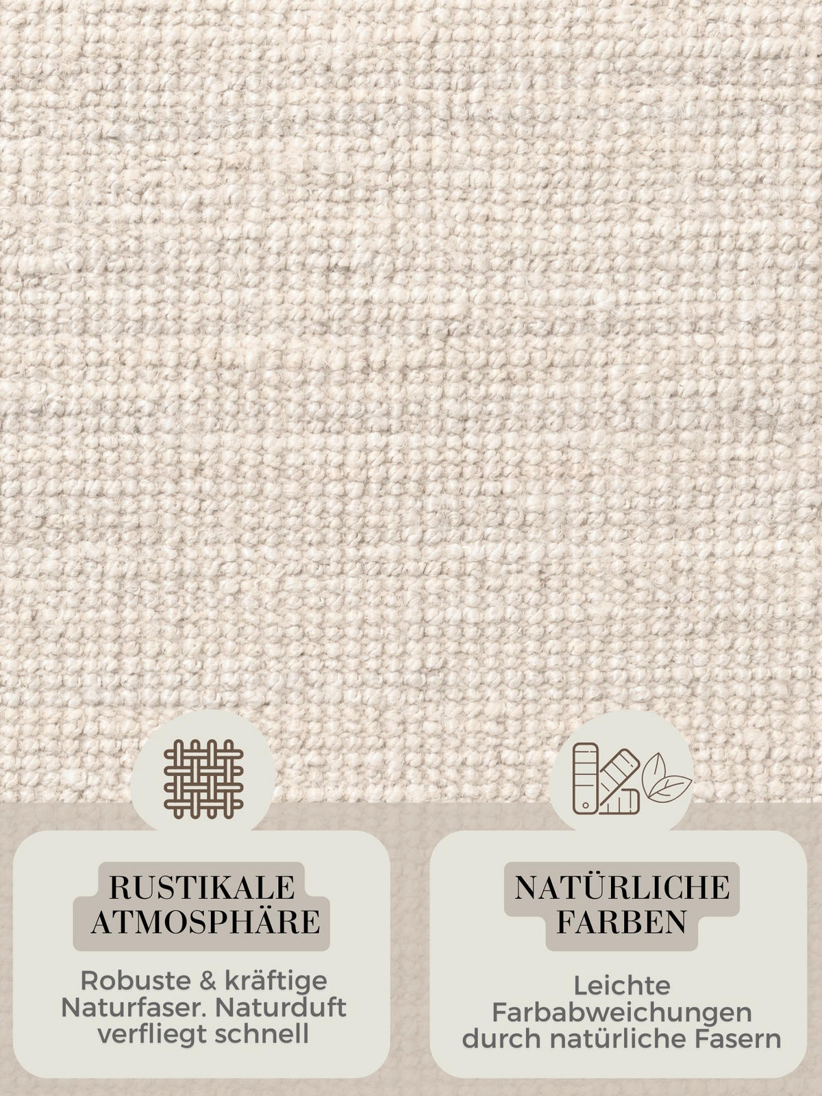 JUTETEPPICH 200 cm Bouclé Weiß rund  - Weiß, KONVENTIONELL, Textil (200cm) - Hanse Home