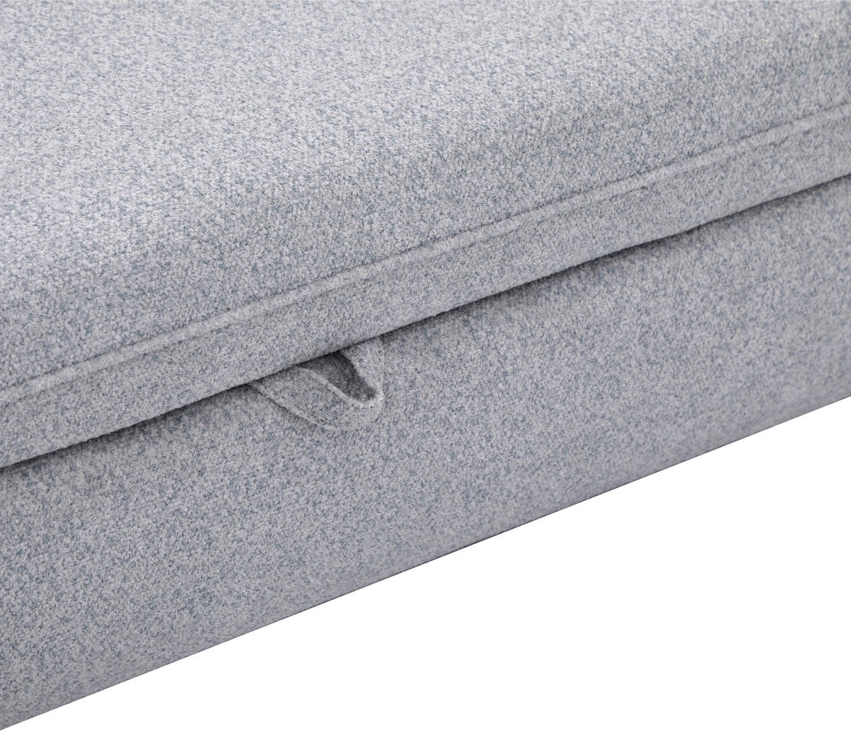 ECKSOFA Hellgrau Chenille  - Hellgrau/Schwarz, Design, Kunststoff/Textil (154/221cm) - Carryhome