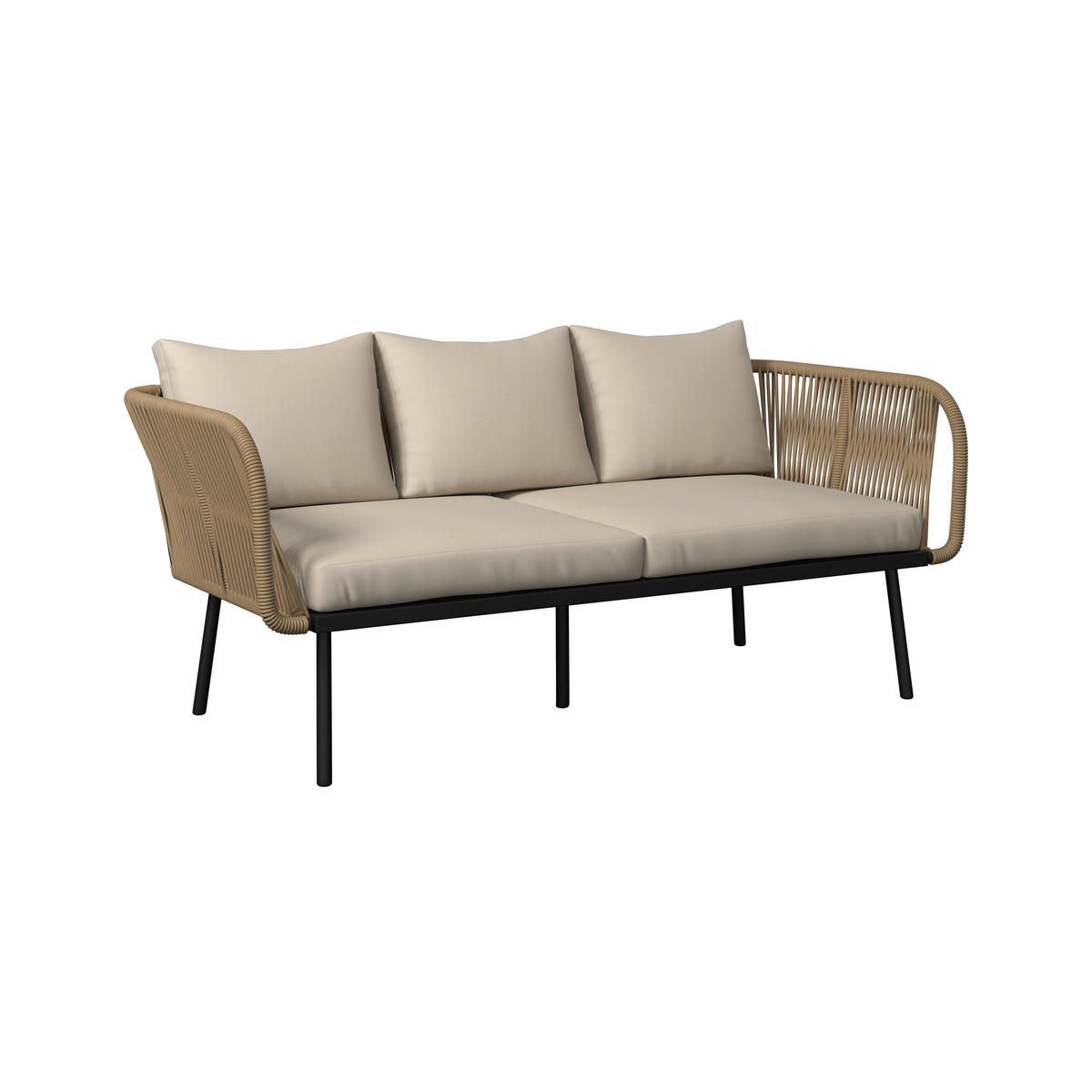 LOUNGEGARNITUR   180/73/69 cm Eisen  - Beige/Creme, MODERN, Glas/Kunststoff (180/73/69cm) - Ambia Garden