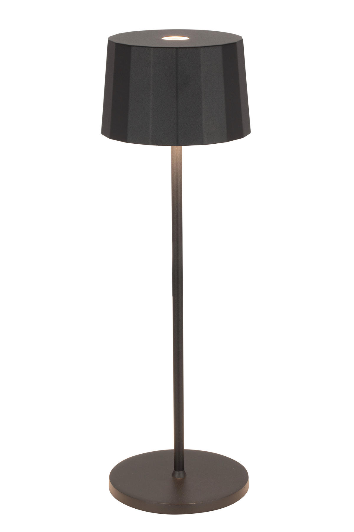 AKKU-TISCHLEUCHTE Pleat 11/35 cm   - Schwarz, Design, Kunststoff/Metall (11/35cm) - Dieter Knoll