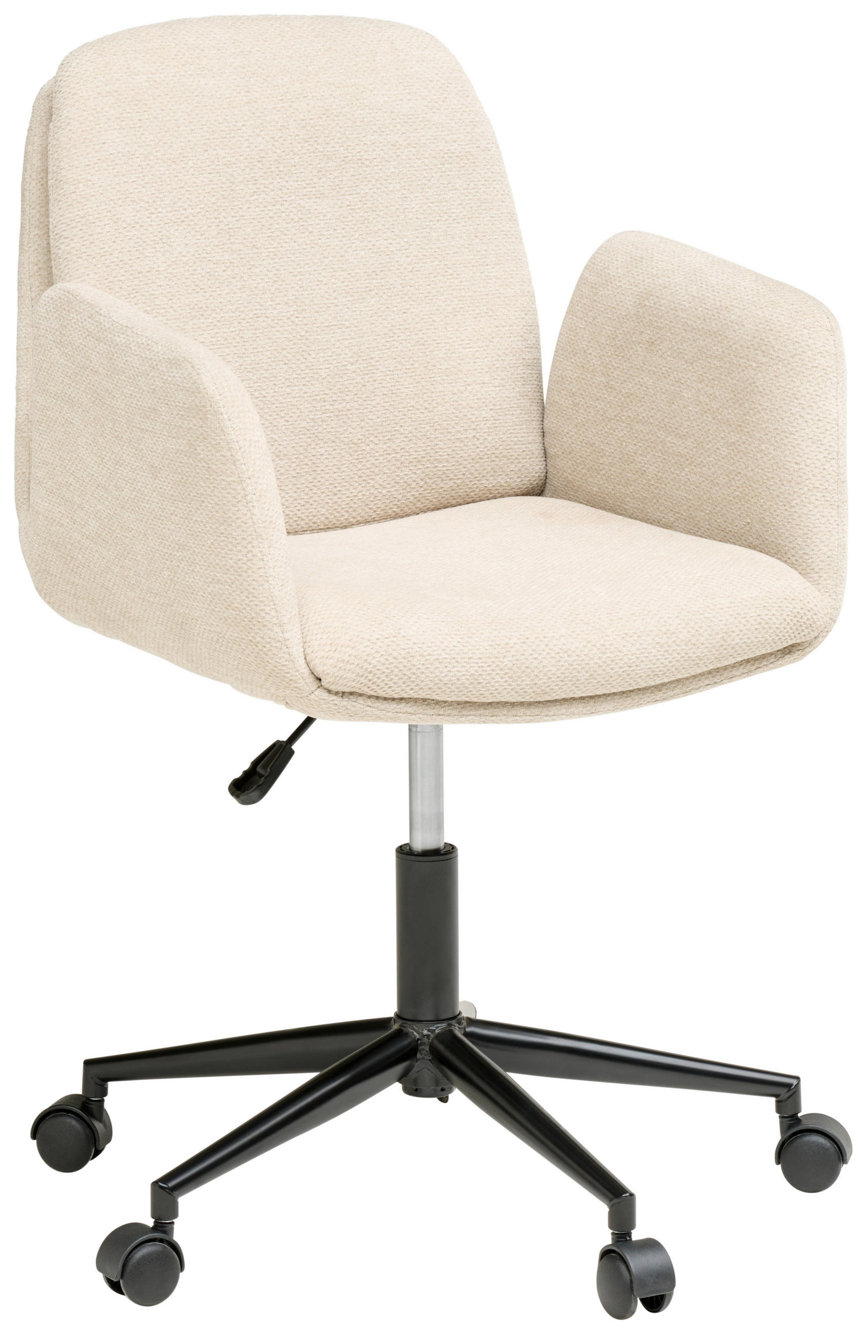 DREHSTUHL Webstoff Beige  - Beige/Schwarz, MODERN, Kunststoff/Textil (55/85-95/60cm) - MID.YOU