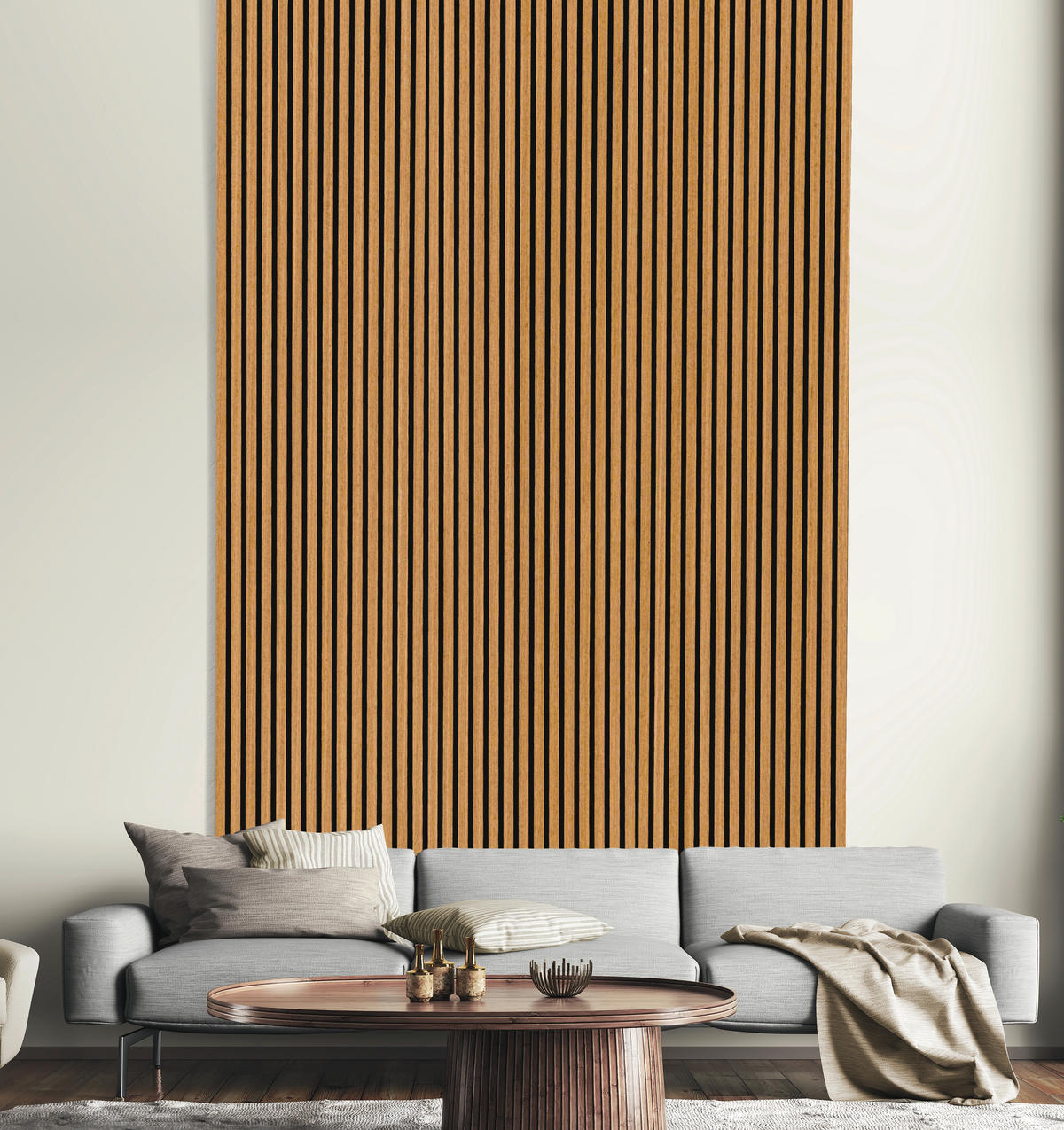 AKUSTIKPANEEL Eiche furniert 57.25/1.9/240 cm  - Eichefarben, KONVENTIONELL, Holzwerkstoff/Textil (57.25/1.9/240cm)