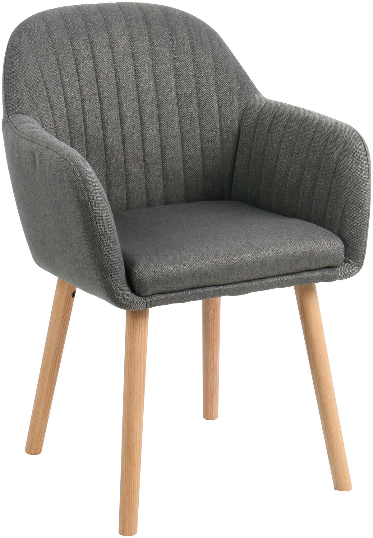 ARMLEHNSTUHL  in Leinenoptik  - Dunkelgrau/Naturfarben, MODERN, Holz/Textil (56/82/57cm) - MID.YOU