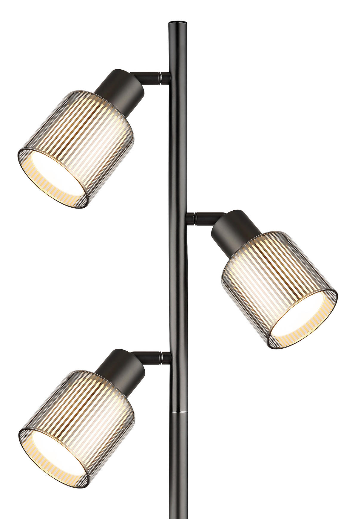 STEHLEUCHTE 33/22/161 cm    - Schwarzchrom/Schwarz, Design, Glas/Kunststoff (33/22/161cm) - Globo