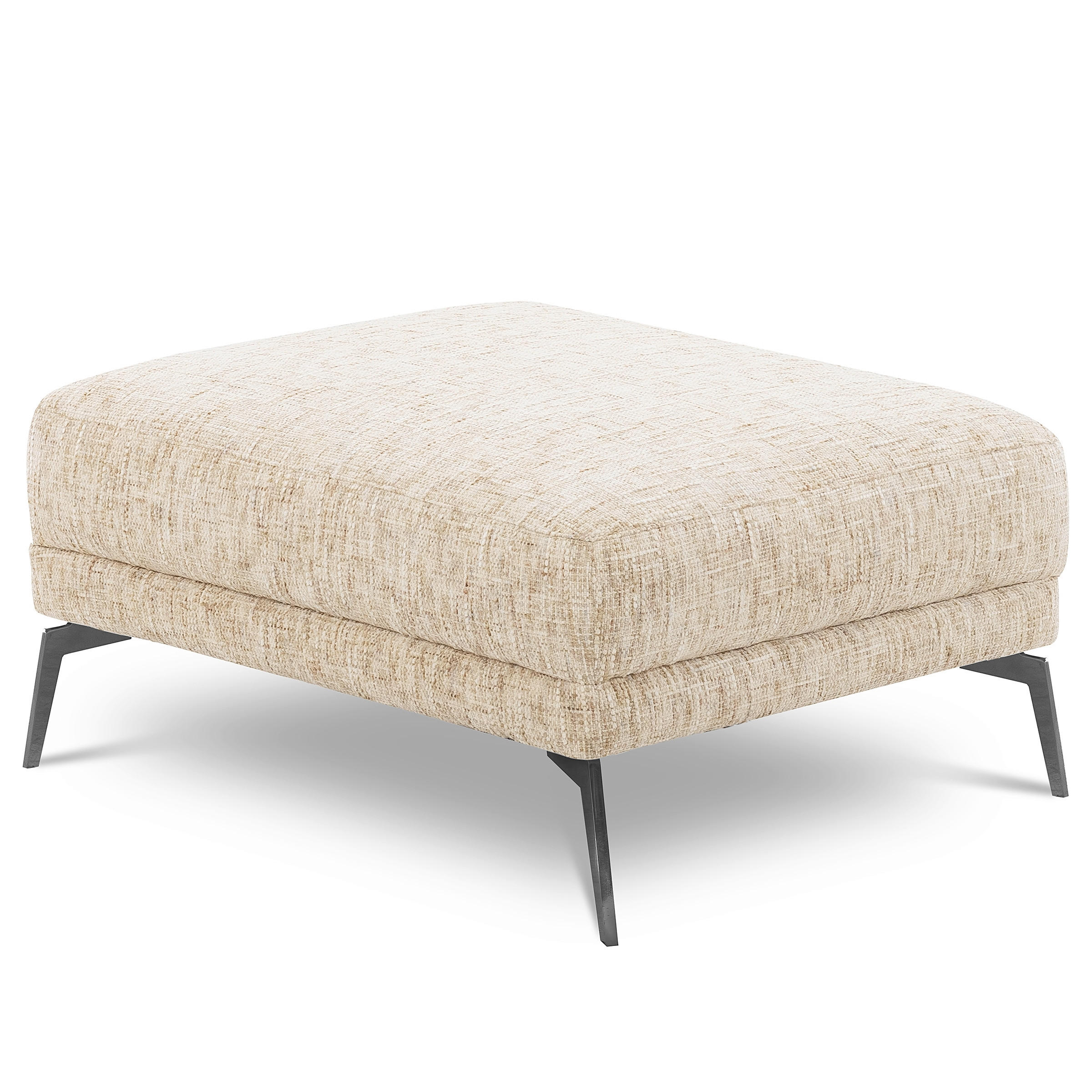 HOCKER SPRING Webstoff Beige  - Beige/Schwarz, Design, Textil/Metall (96/45/80cm) - P & B