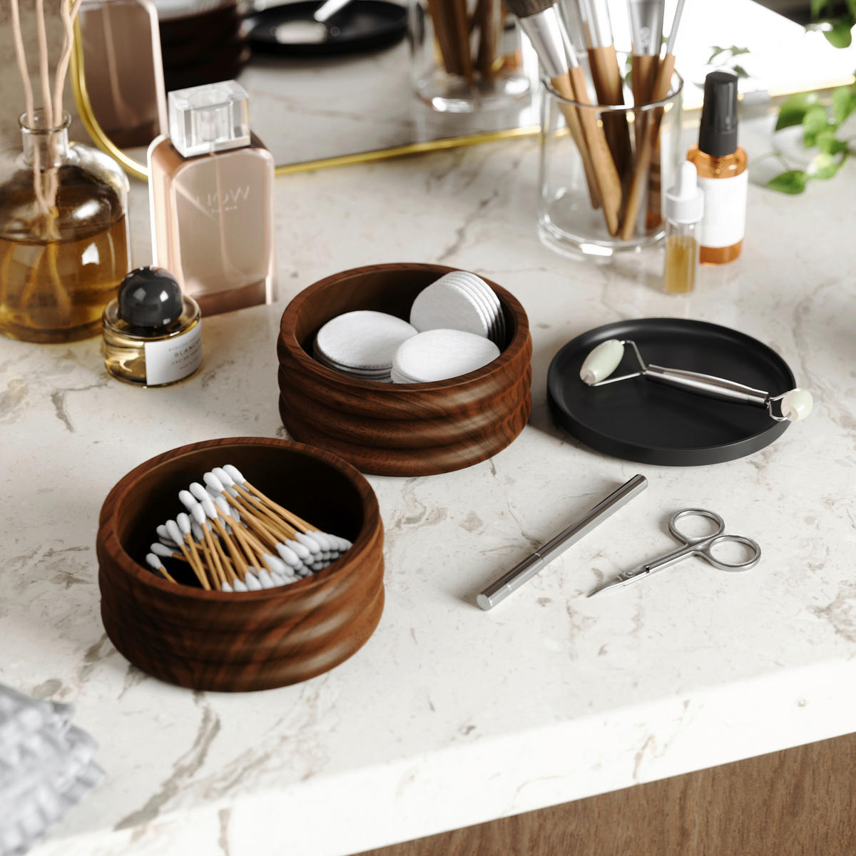 TRUHLIČKA NA ŠPERKY - černá/barvy vlašských ořechů, Konvenční, kov/dřevo (12.7/11.7/12cm) - Umbra