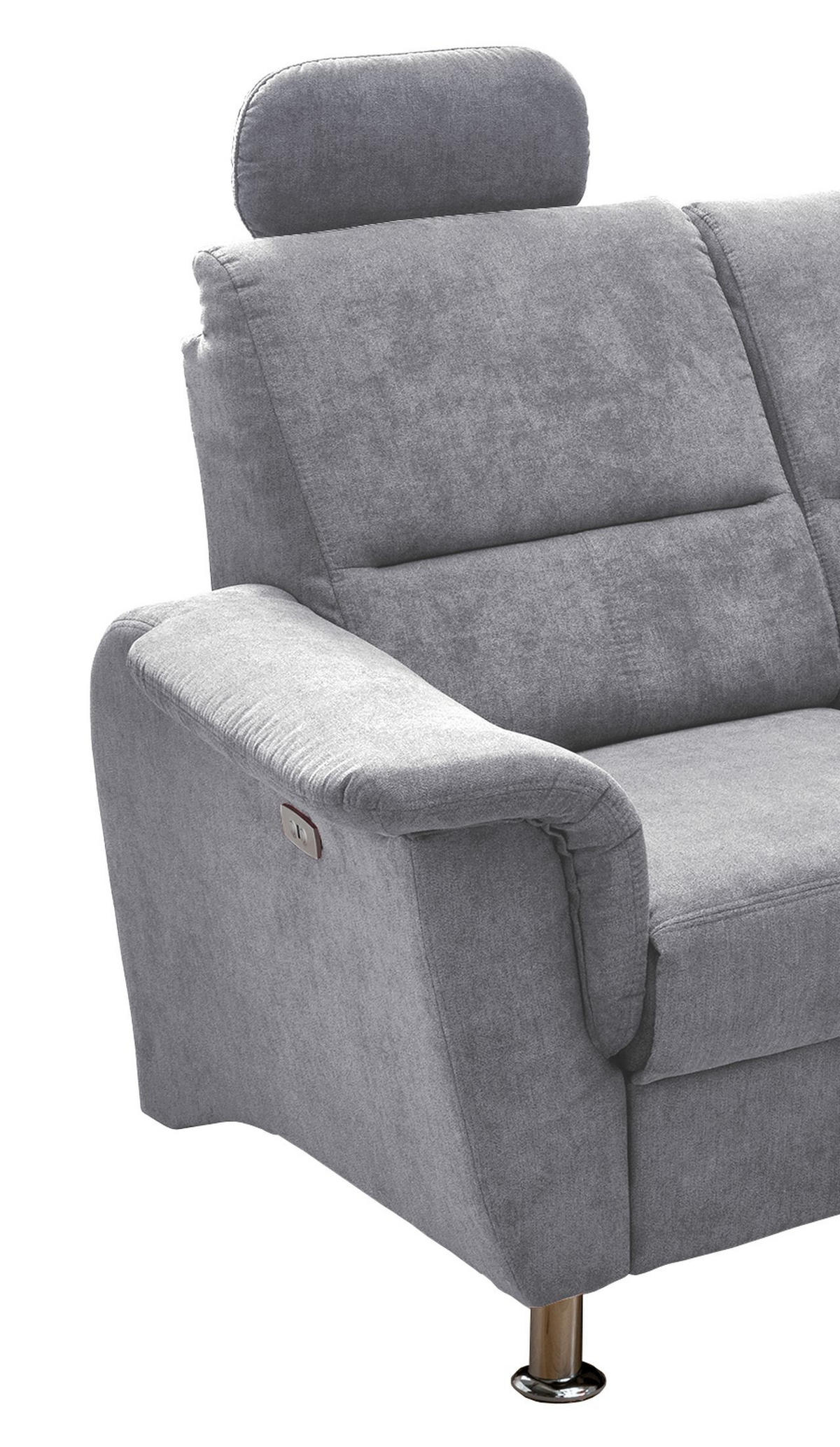 ECKSOFA in Mikrofaser Grau  - Chromfarben/Grau, Konventionell, Textil/Metall (231/184cm) - Livetastic