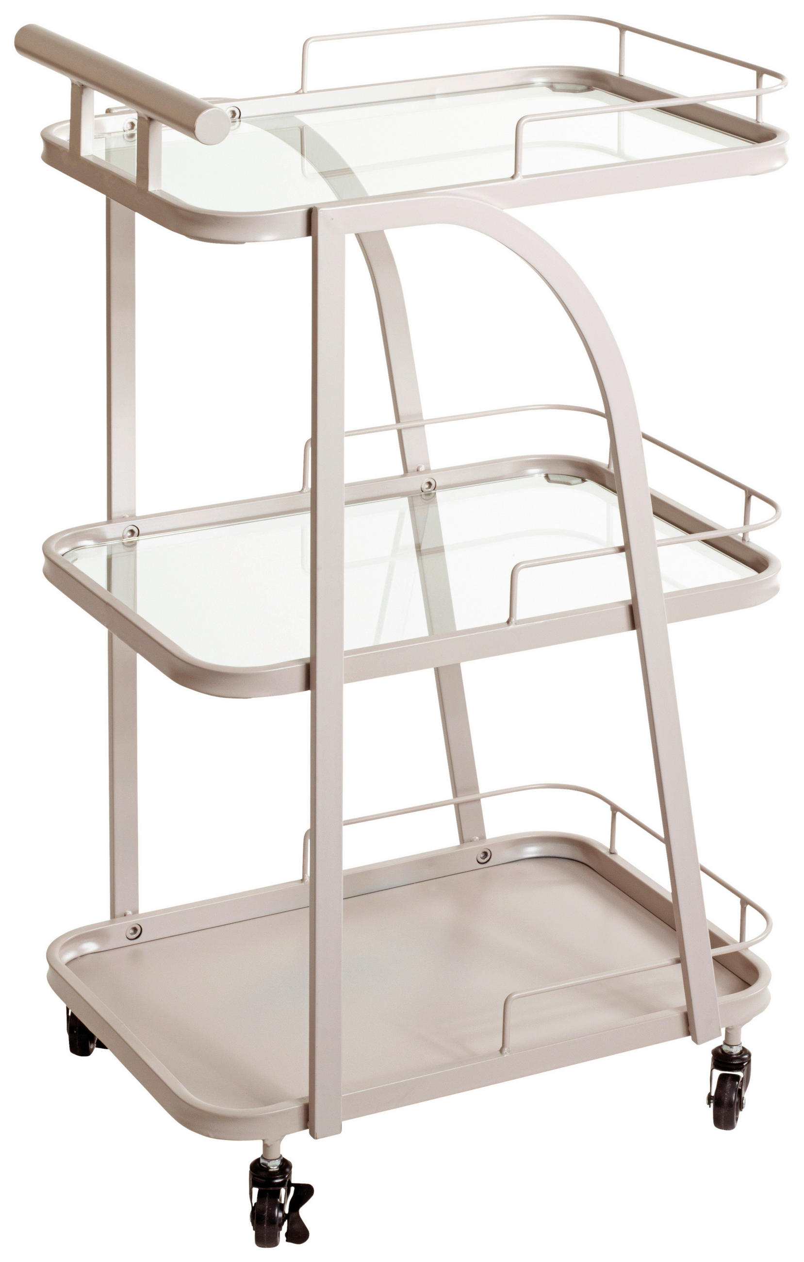 SERVIERWAGEN Hellgrau  - Hellgrau, Design, Glas/Metall (35/45/79cm)