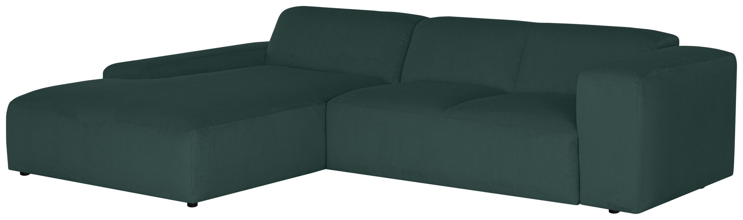 Thumbnail - Mid.you Ecksofa Hannah, Grün, Textil, 2-3-Sitzer, Ottomane links, L-Form, 304x200 cm, Made in EU, Wohnzimmer, Sofas & Co...