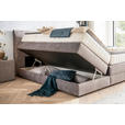 BOXSPRINGBETT 160/200 cm,  in Grau, Bettkasten, Topper, Matratzen, H4 + H4 = sehr fest  - Wengefarben/Grau, KONVENTIONELL, Holz/Textil (160/200cm) - Novel