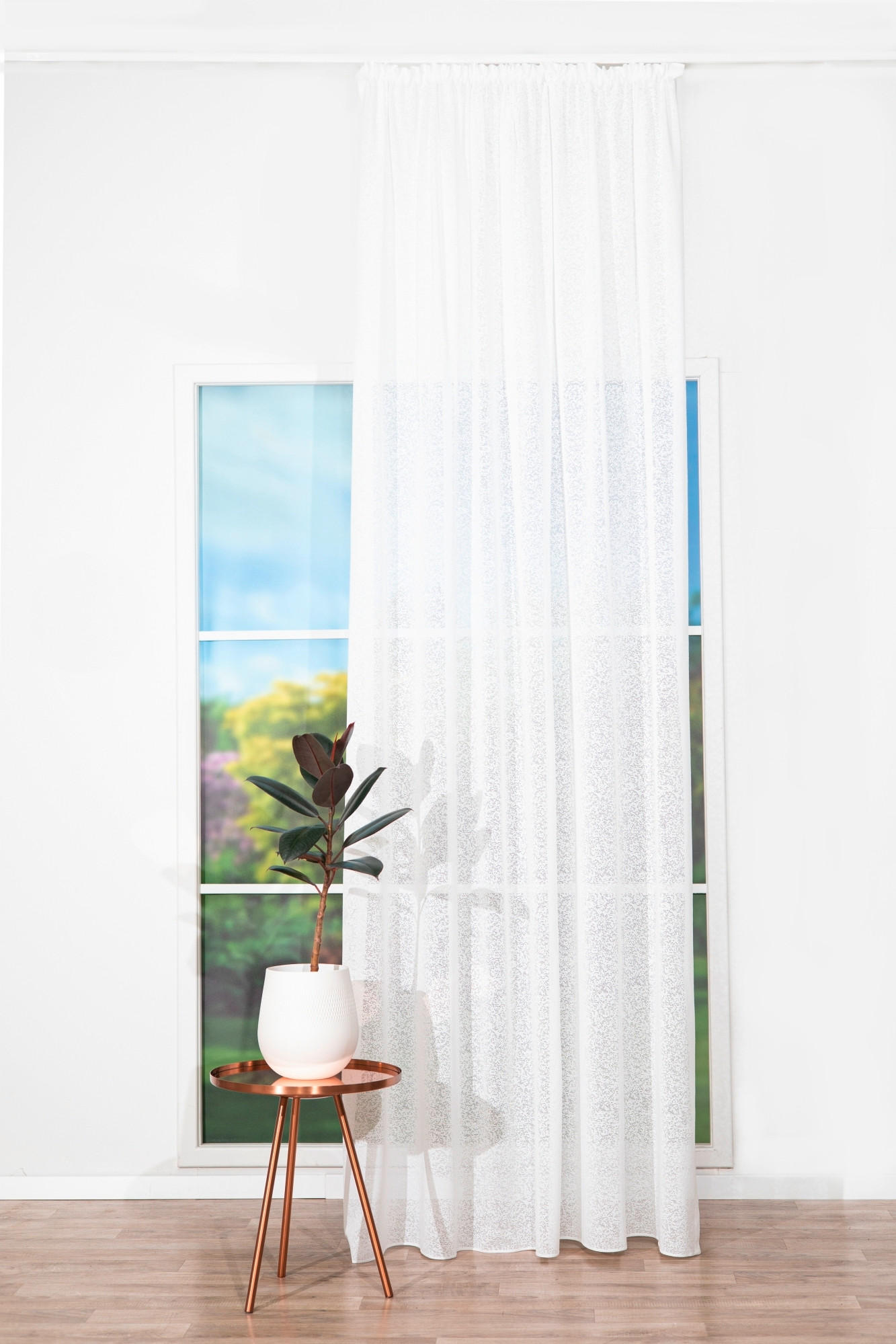 MATERIAL PERDELE ȘI DRAPERII transparent  - alb, Basics, textil (280cm)