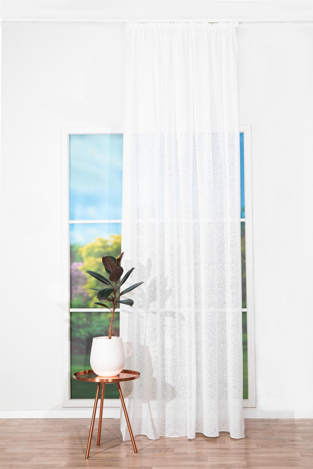 MATERIAL PERDELE ȘI DRAPERII transparent  - alb, Basics, textil (280cm)
