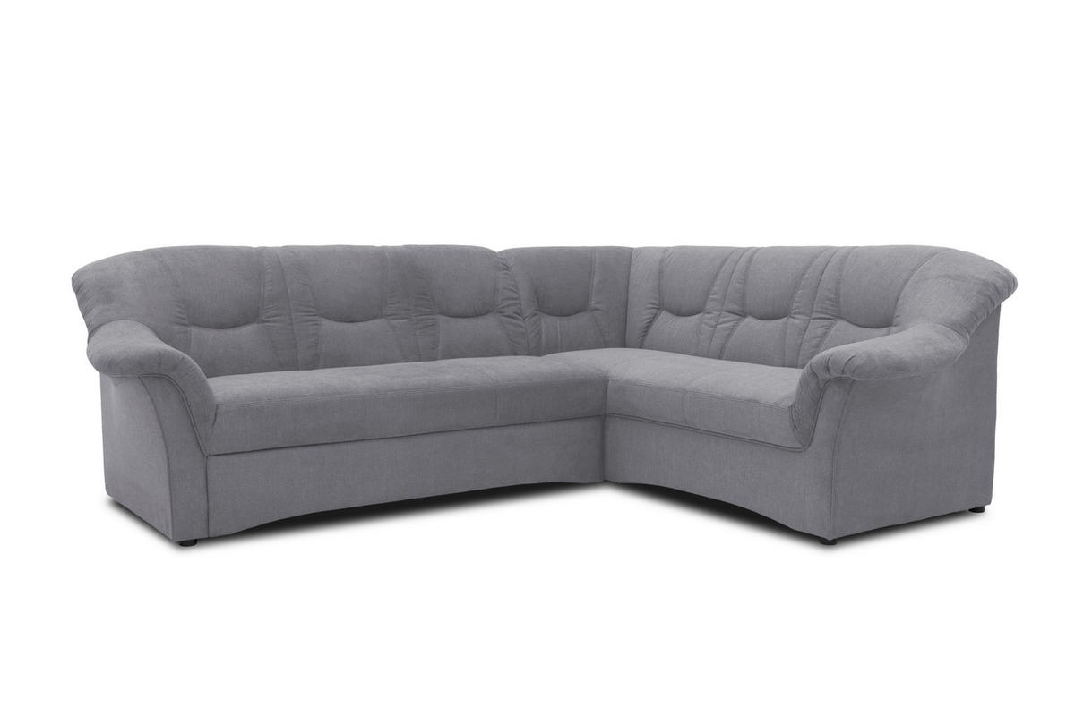 ECKSOFA Dunkelgrau Mikrofaser  - Dunkelgrau/Schwarz, KONVENTIONELL, Kunststoff/Textil (240/190cm) - MID.YOU