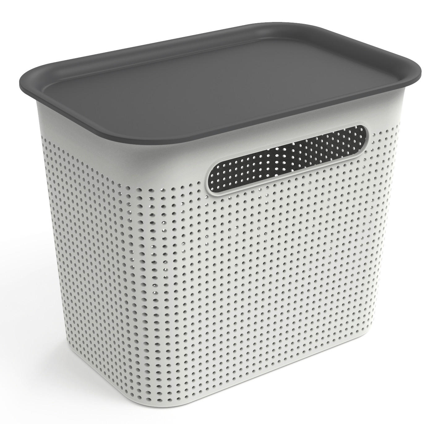 BOXDECKEL - Anthrazit, Basics, Kunststoff (26,5/18,5/1,2cm) - Rotho