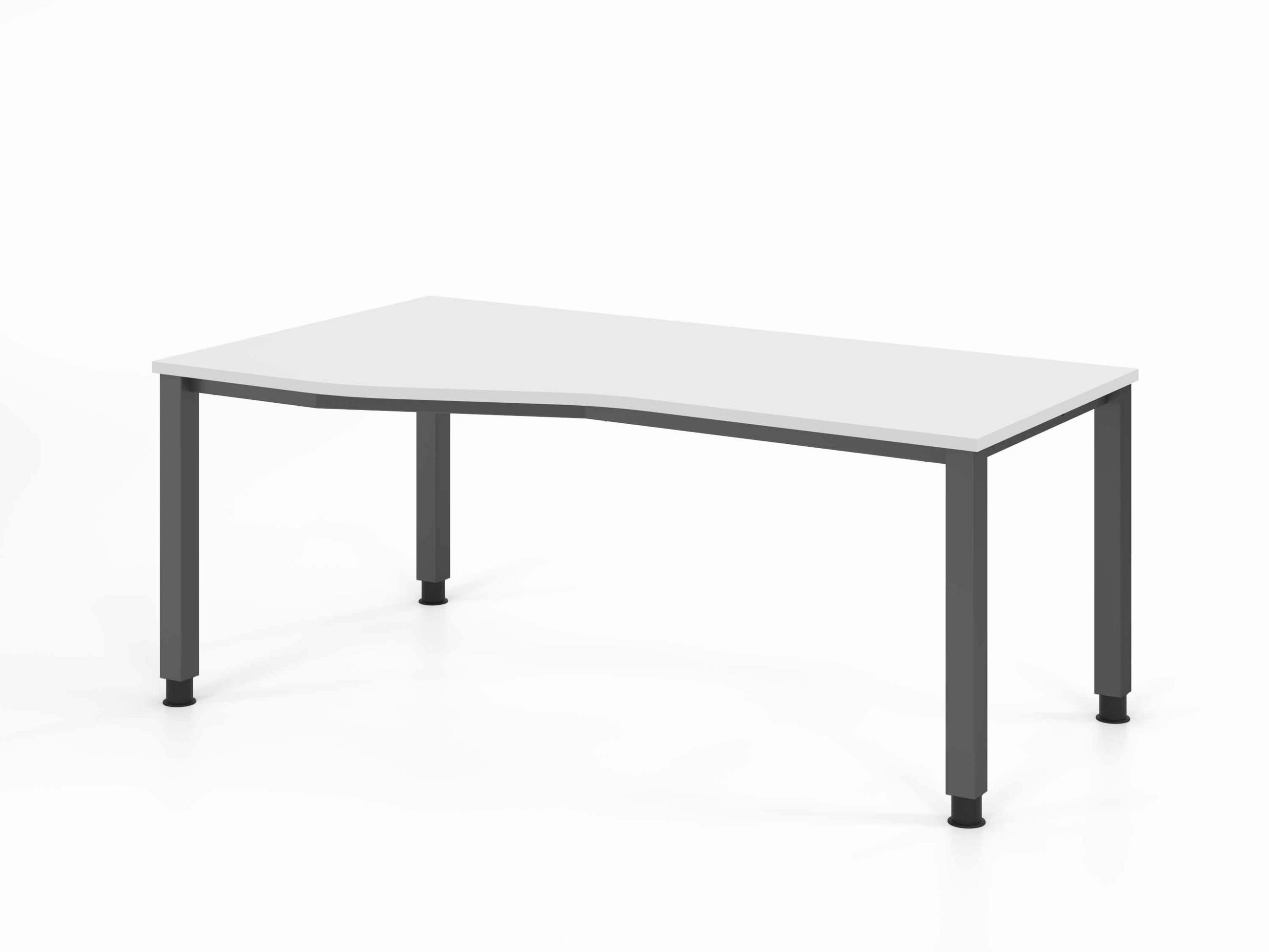 SCHREIBTISCH 180/100-80/68,5-81 cm Graphitfarben, Weiß mechanisch höhenverstellbar  - Graphitfarben/Weiß, Basics, Holzwerkstoff/Metall (180/100-80/68,5-81cm) - Venda