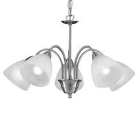 HÄNGELEUCHTE 52/110 cm  - Alabasterfarben/Nickelfarben, KONVENTIONELL, Glas/Metall (52/110cm) - Eglo