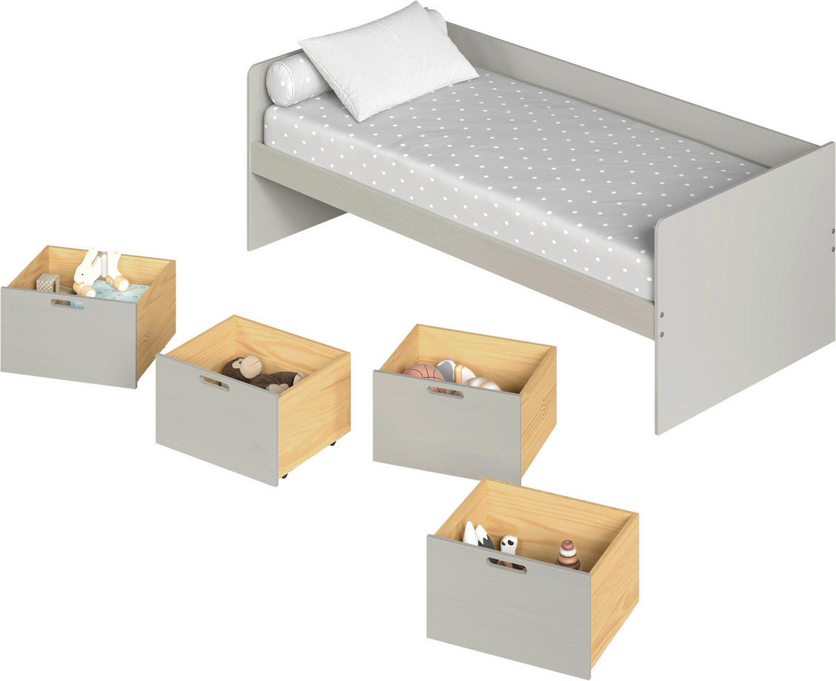 STAURAUMBETT 90/200 cm  in Taupe  - Taupe/Naturfarben, MODERN, Holz/Holzwerkstoff (90/200cm) - MID.YOU