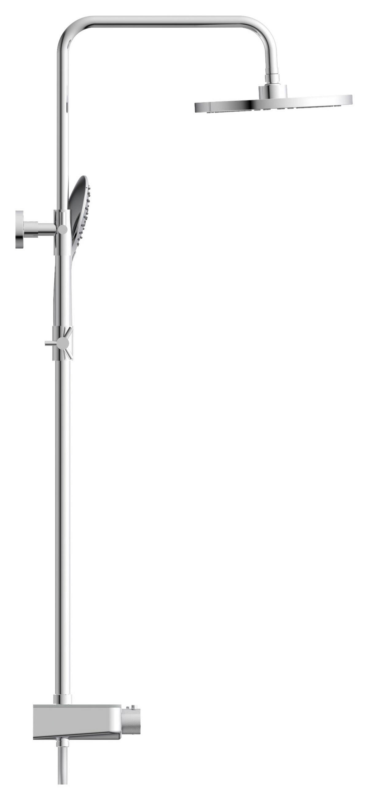 ÜBERKOPFBRAUSESET  - Chromfarben/Grau, Basics, Glas/Kunststoff (35/80-120/35cm) - Schütte