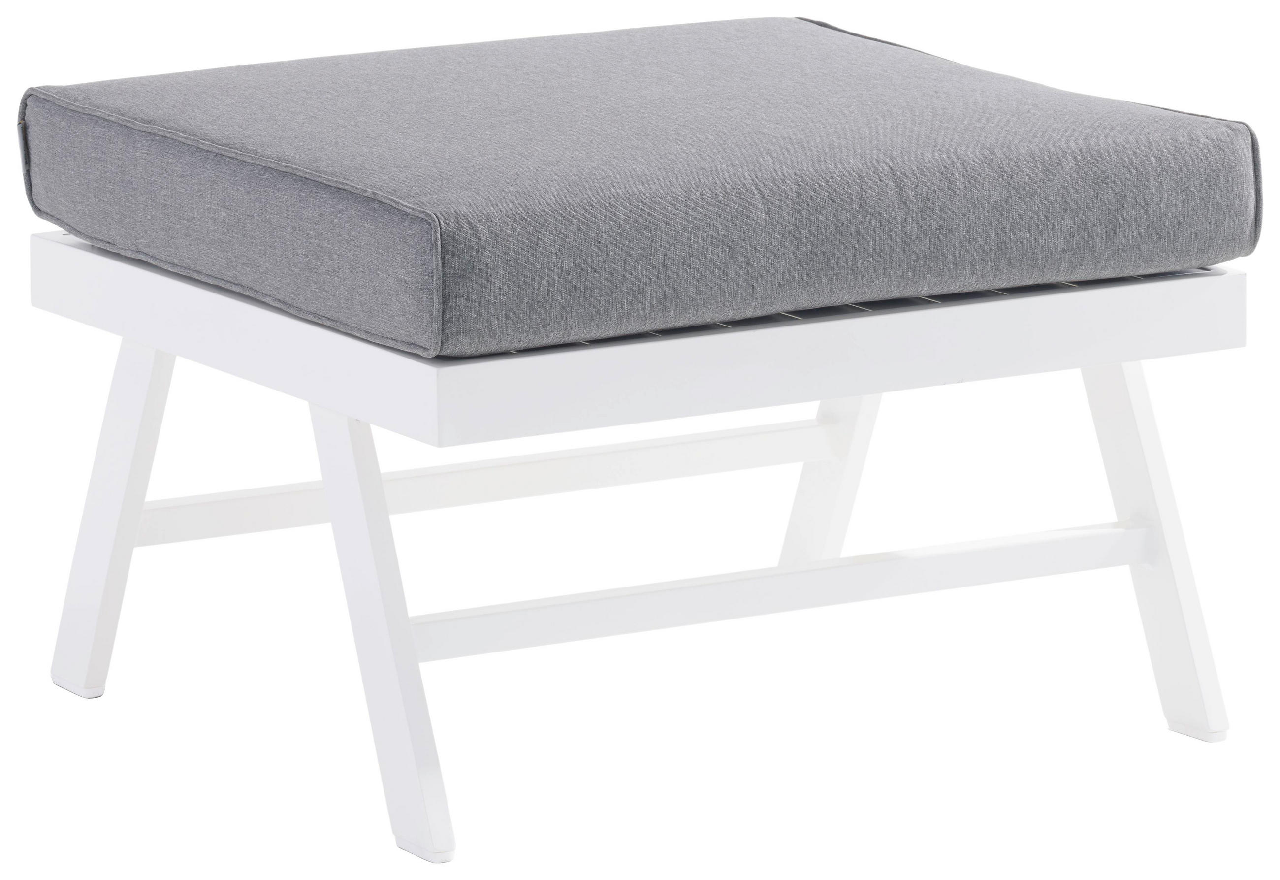 LOUNGETISCH 72/72/47 cm Metall, Textil  - Hellgrau/Weiß, Basics, Textil/Metall (72/72/47cm) - Sieger