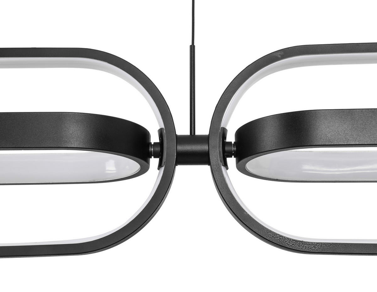 ZÁVESNÉ LED SVIETIDLO, 123/21/250 cm  - čierna, Design, kov/plast (123/21/250cm) - Novel
