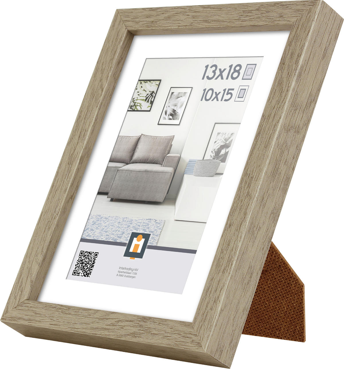 RÁM NA OBRAZY, 1 foto 13 cm x 18 cm - farba duba, Basics, plast (15/20/2,5cm)