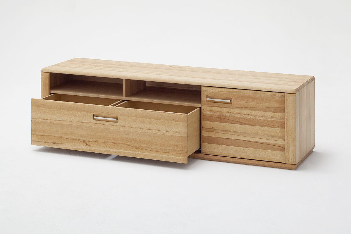 WOHNWAND La Paz  in Buchefarben  303/209/51 cm  - Silberfarben/Buchefarben, Design, Glas/Holz (303/209/51cm) - Livetastic