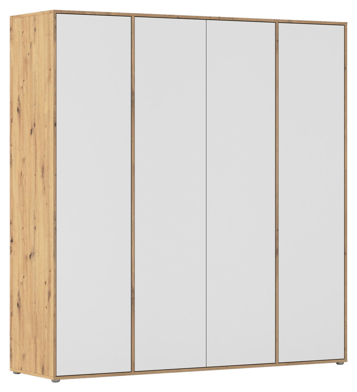 DREHTÜRENSCHRANK in Weiss, Eiche Artisan  - Weiss/Eiche Artisan, Modern, Holzwerkstoff (187/194/53cm) - Rauch Möbel