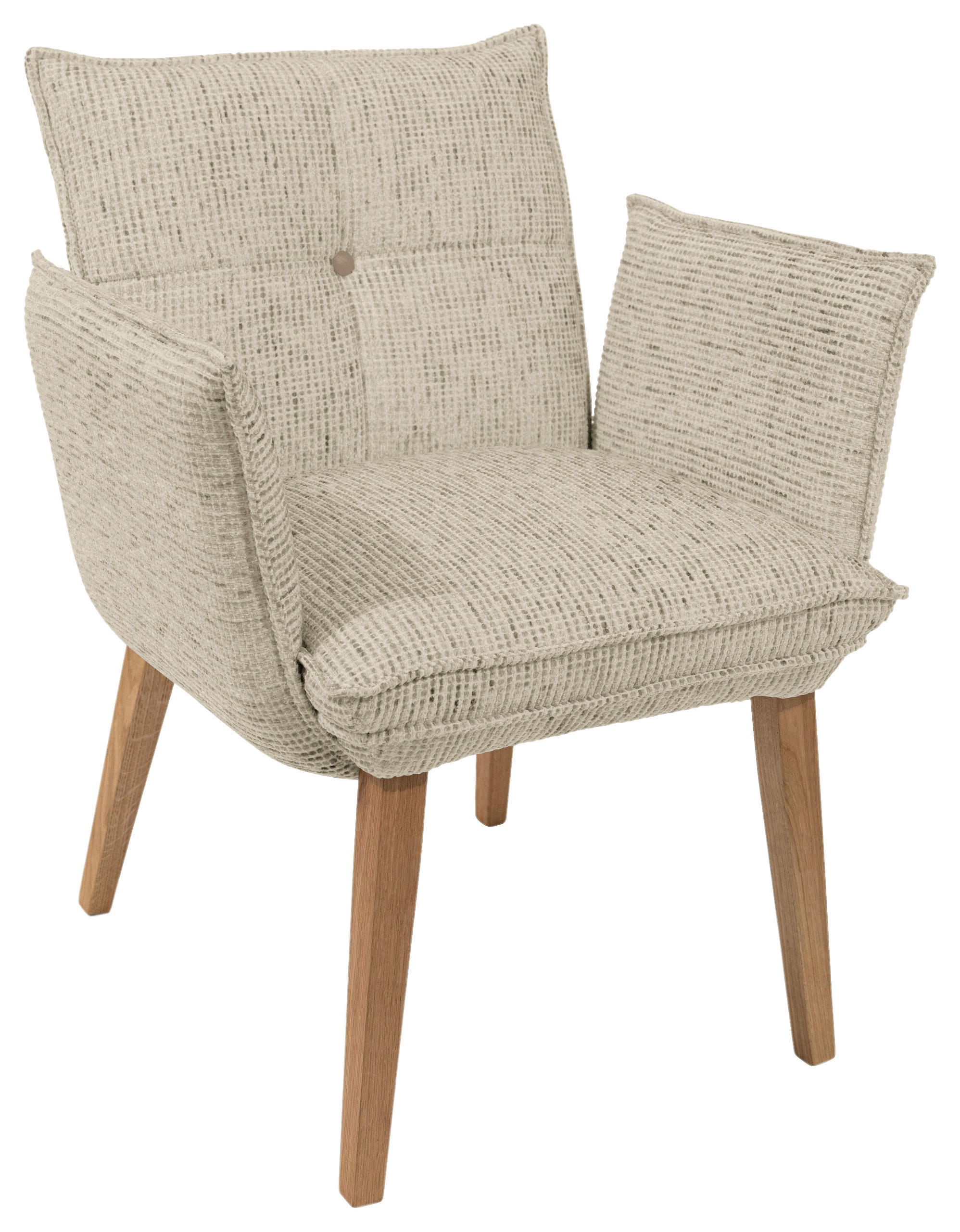 ARMLEHNSTUHL  in Chenille  - Eichefarben/Beige, KONVENTIONELL, Holz/Textil (72/86/65cm) - Valdera