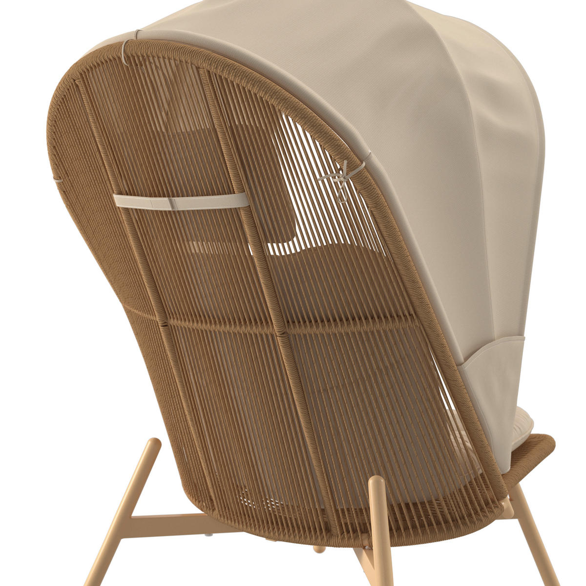 SONNENINSEL 84/71/141/38/114/50 cm Eisen  - Beige/Naturfarben, MODERN, Kunststoff/Textil (84/71/141/38/114/50cm) - Ambia Garden
